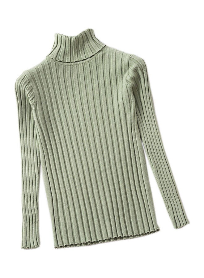 جولي بلوفر سادة برقبة عالية أخضر - Image 1