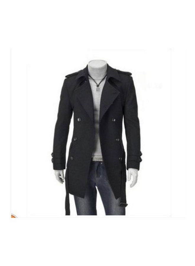 جولي معطف إيبوليت بصفّين من الأزرار. أسود - Image 3