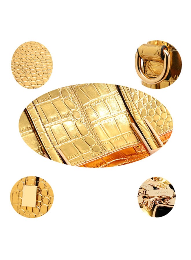 3-Piece  Women's  Fashion Leisure Handbag Set Gold  - Image 2