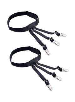 Generic 1 Pair Men's Shirt Holder Straps Black  - Image 1