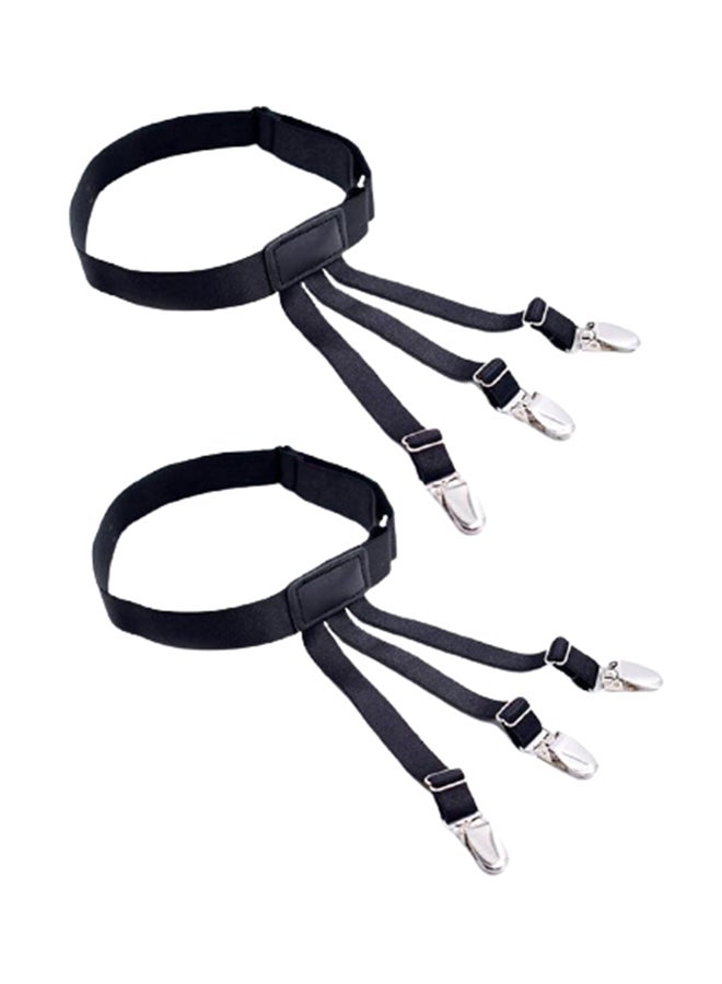 Generic 1 Pair Men's Shirt Holder Straps Black  - Image 1