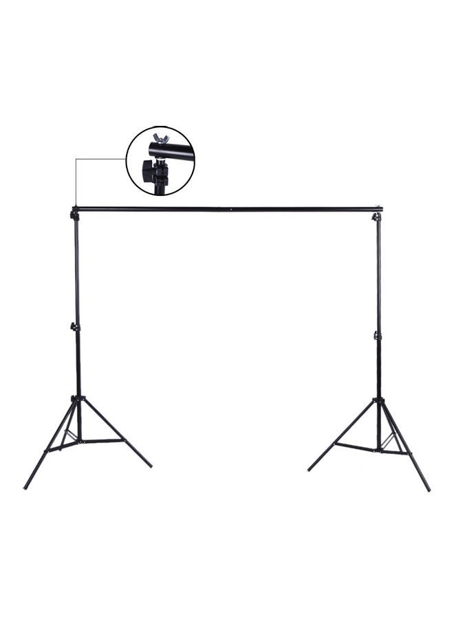 Generic - Adjustable Background Support Stand Photo Backdrop Crossbar Kit Black - Image 1