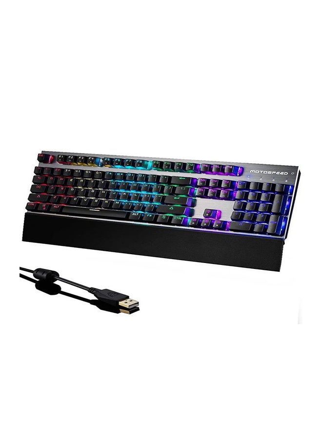 Arabest 87-Keys Backlit Colorful LED USB Wired Game Keyboard - Image 1