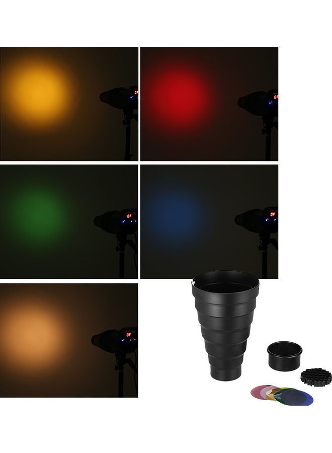 Generic - Honeycomb Grid  Color Filter Kit Replacement For Elinchrom /Impact EX/Calumet Genesis/ Interfit EX Flash Strobe Black - Image 1
