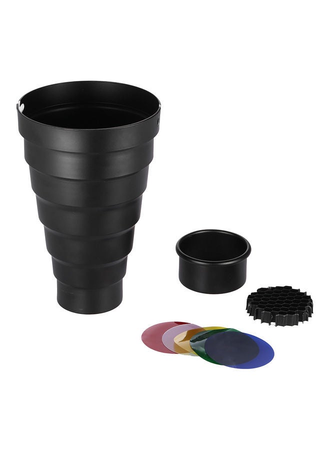 Generic - Honeycomb Grid  Color Filter Kit Replacement For Elinchrom /Impact EX/Calumet Genesis/ Interfit EX Flash Strobe Black - Image 1