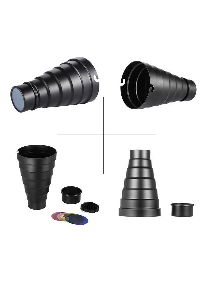 Generic - Honeycomb Grid  Color Filter Kit Replacement For Elinchrom /Impact EX/Calumet Genesis/ Interfit EX Flash Strobe Black - Image 1