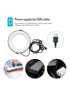 ماركة غير محددة حلقة إضاءة LED مقاس 6 بوصة مزودة بمنفذ USB لصور السيلفي أسود  - Image 3
