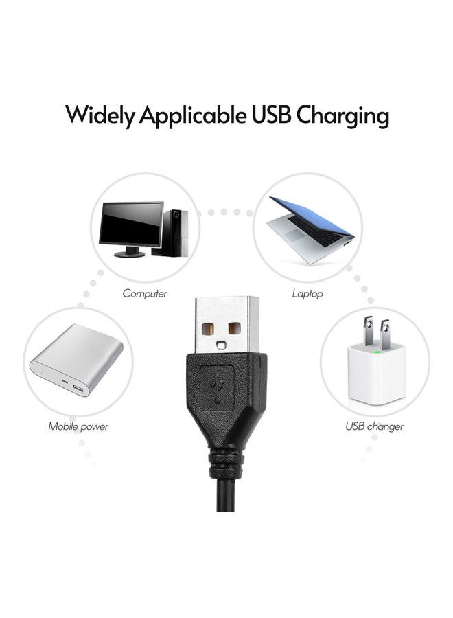 ماركة غير محددة مصباح حلقي LED لتصوير مقاطع الفيديو وصور السيلفي يعمل بمنفذ USB مع حامل هاتف أسود  - Image 3