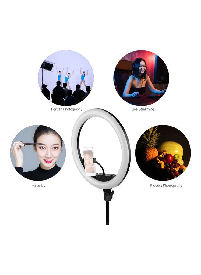 Selfie Video LED Ring Light With Phone Holder Black  - Image 4