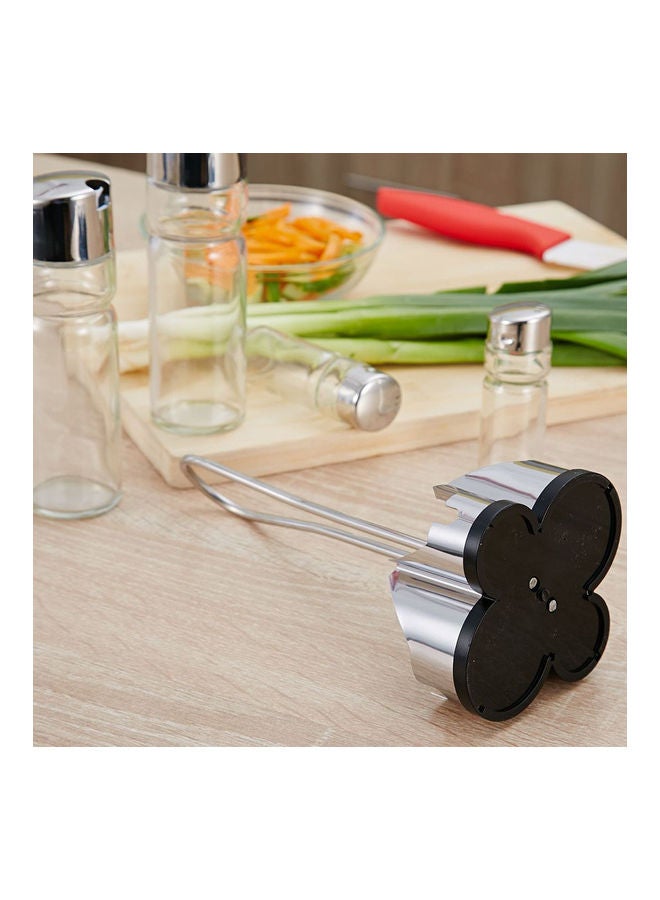 4-Piece Seasoning Bottle Set Silver/Clear 2xDispensers (6 oz), 2xShakers (1.5 oz), 1 Caddy Stand - Image 2