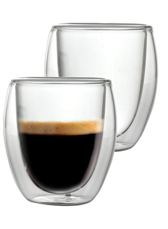 XiuWoo 2-Piece Double Walled Glass For Espresso Tumbler Set Clear - Image 1