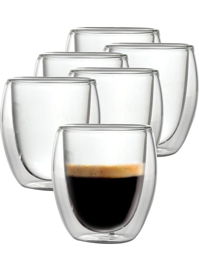 XiuWoo 6-Piece Double Walled Glass Tumbler Set Clear - Image 1