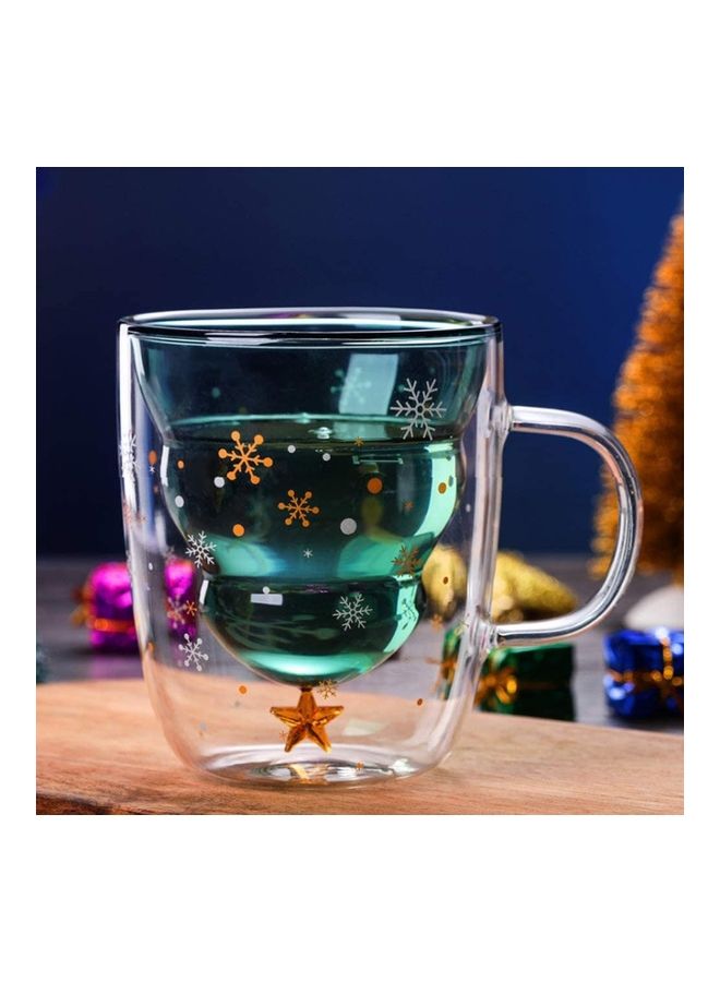 XiuWoo Snowflakes Design Double Wall Insulated Glass Cup Clear - Image 3