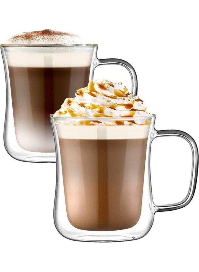 شو وو مجموعة مج زجاجي بطبقة مزدوجة من قطعتين شفاف - Image 1