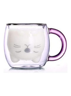 Cute Cat Shape Double Wall Insulated Glass Cup Clear