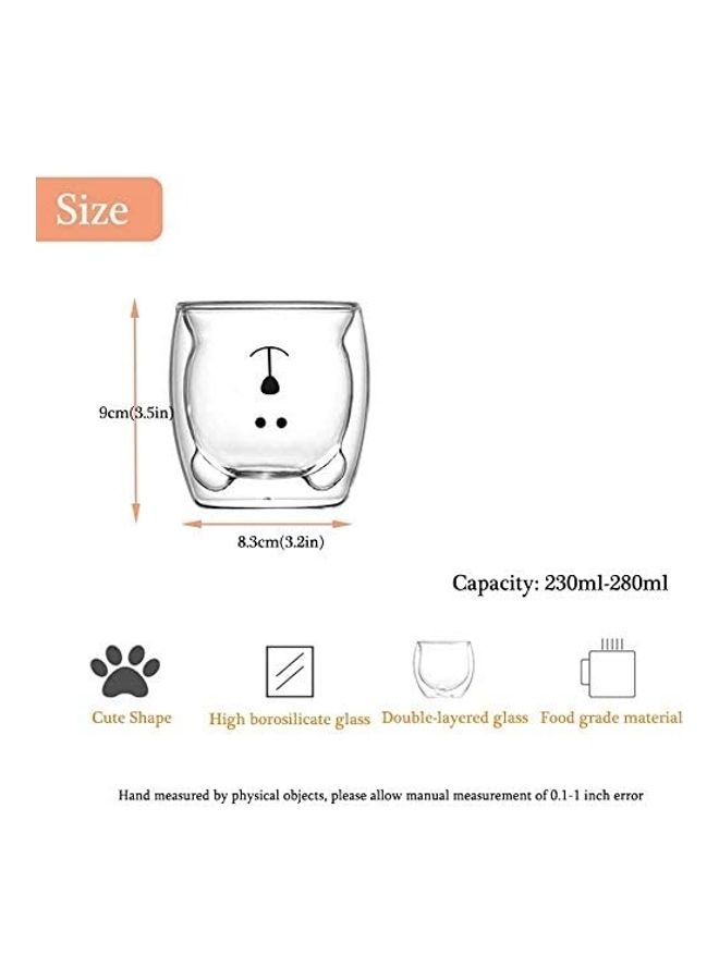 Creative Cute Shape Double-Layer Coffee Mug Clear 230ml