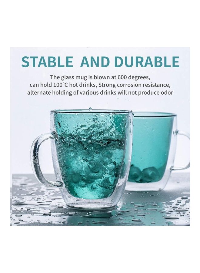 XiuWoo Double Walled Glass With Lid Clear 470ml - Image 4