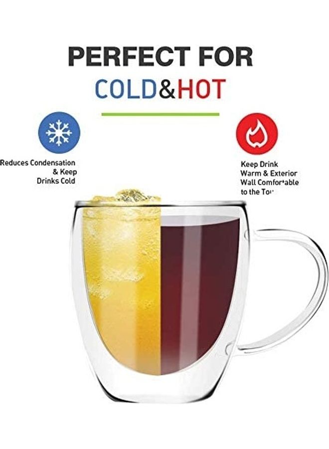 XiuWoo 6-Piece Premium Double Wall Insulated Glass Mugs Clear - Image 3