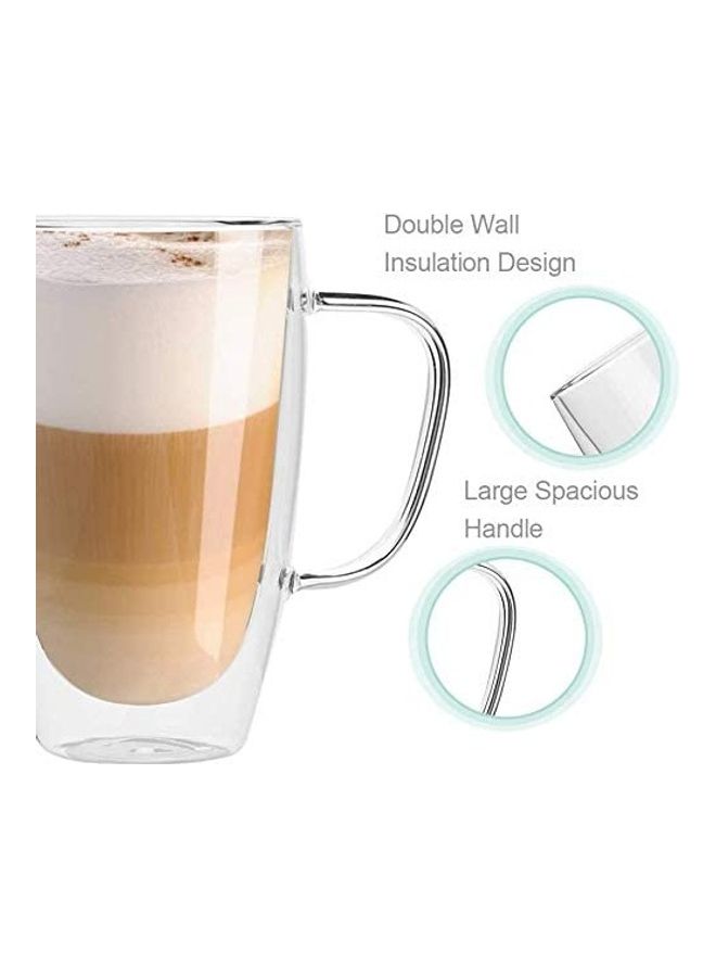 XiuWoo 6-Piece Premium Double Wall Insulated Glass Mugs Clear 450ml  - Image 4