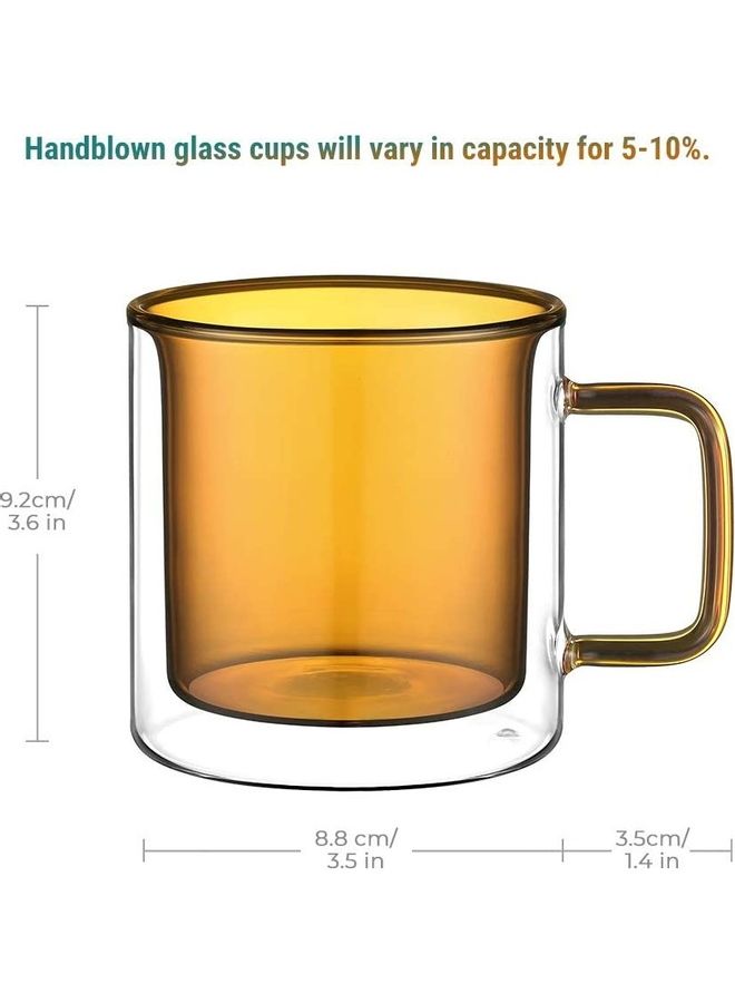 XiuWoo 2-Piece Double Walled Coffee Mugs Green/Brown  - Image 4
