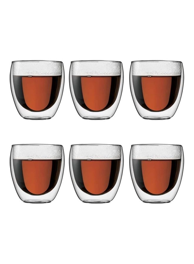XiuWoo 6-Piece Double Walled Thermo Glass Tumbler Set Clear - Image 1