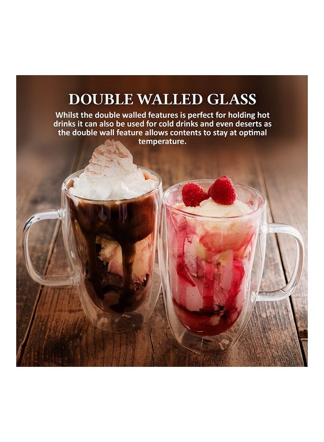 XiuWoo - 2-Piece Double Walled Twist Coffee Mugs Clear - Image 1