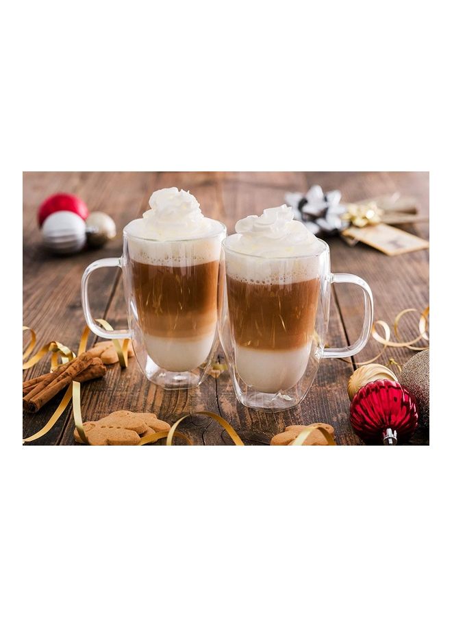 XiuWoo - 2-Piece Double Walled Twist Coffee Mugs Clear - Image 1