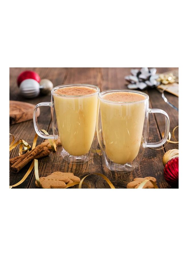 XiuWoo - 2-Piece Double Walled Twist Coffee Mugs Clear - Image 1