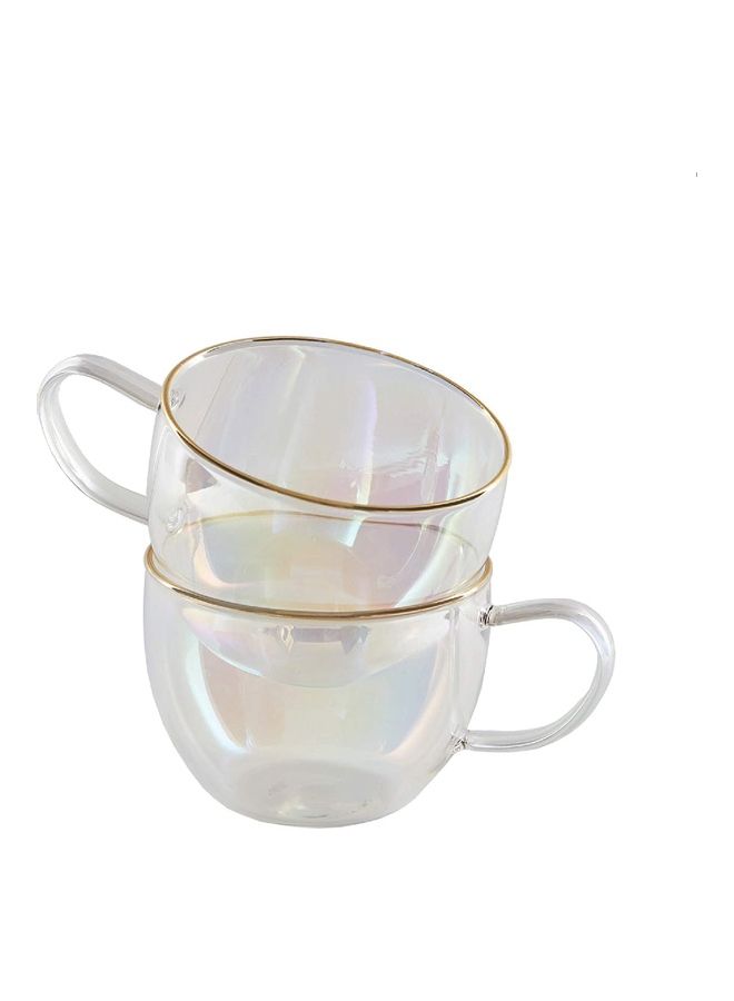 XiuWoo - 2-Piece Rainbow Tinted Tea Cup Set Clear - Image 1