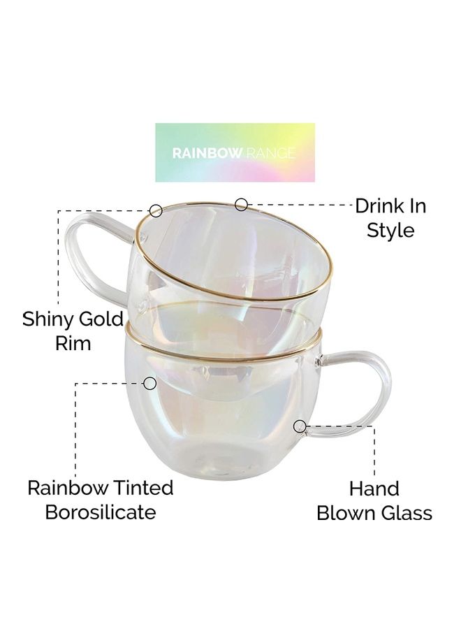 XiuWoo - 2-Piece Rainbow Tinted Tea Cup Set Clear - Image 1