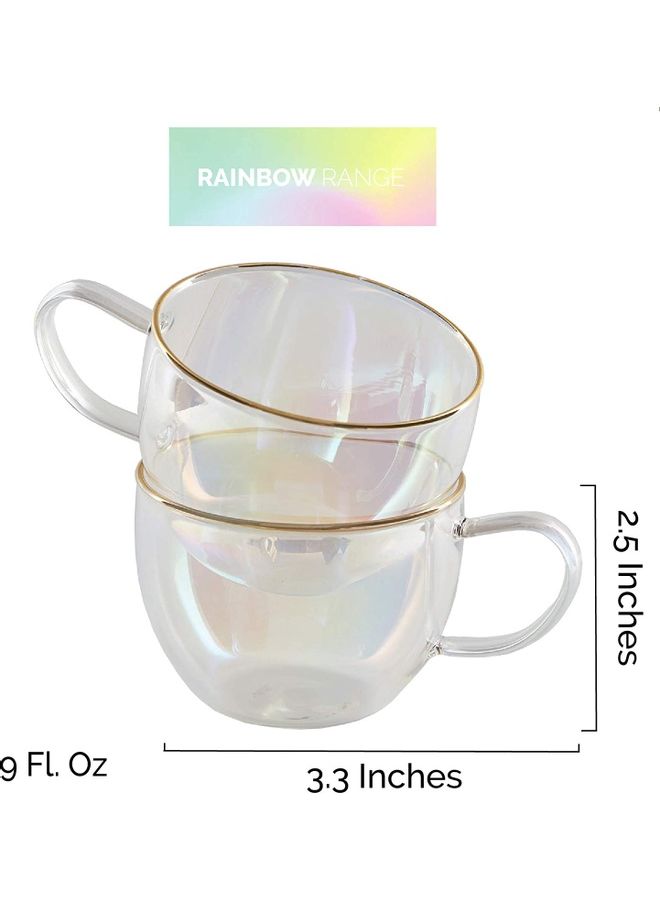 XiuWoo - 2-Piece Rainbow Tinted Tea Cup Set Clear - Image 1