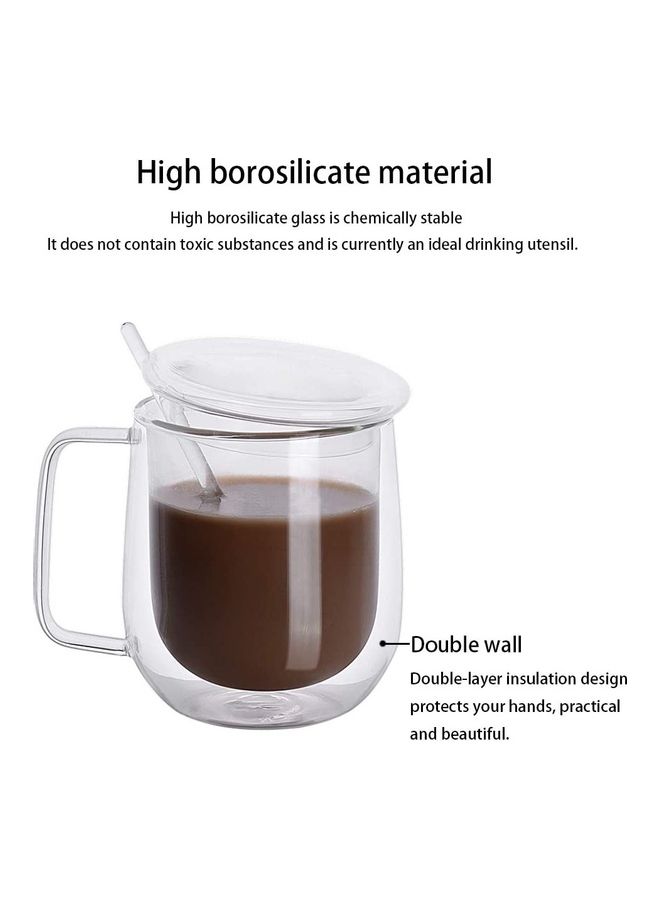 XiuWoo - 2-Piece Double Walled Coffee Mugs Clear - Image 1