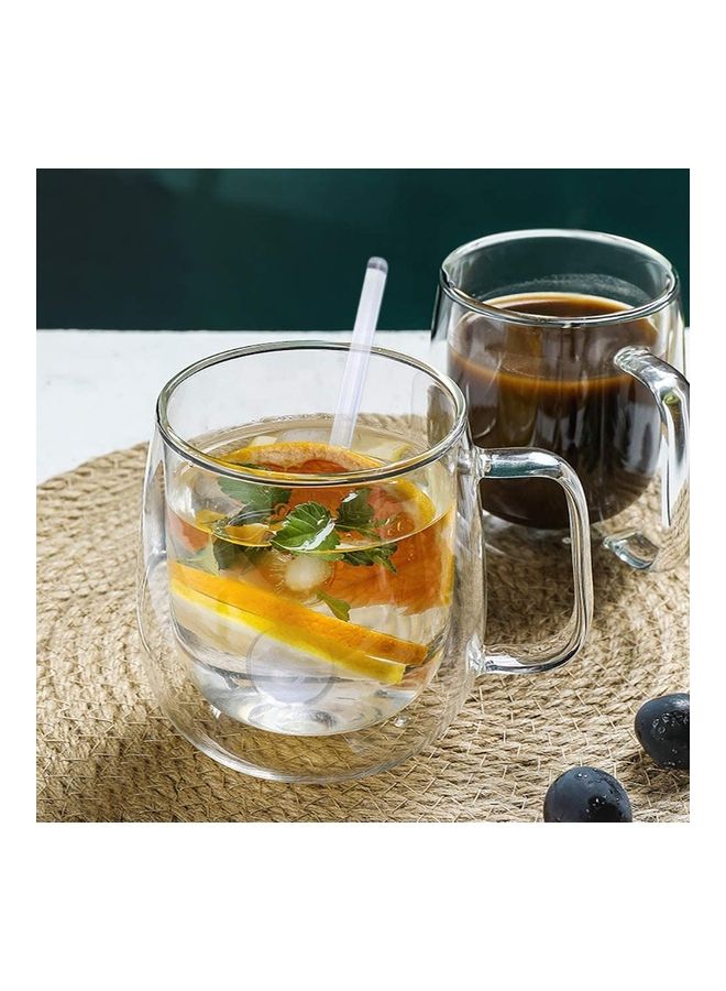 XiuWoo - 2-Piece Double Walled Coffee Mugs Clear - Image 1