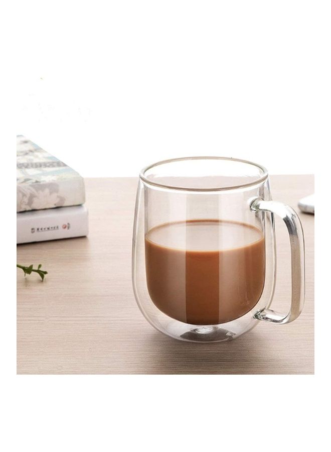 شو وو مجموعة مج قهوة بجدار مزدوج من قطعتين شفاف  - Image 3