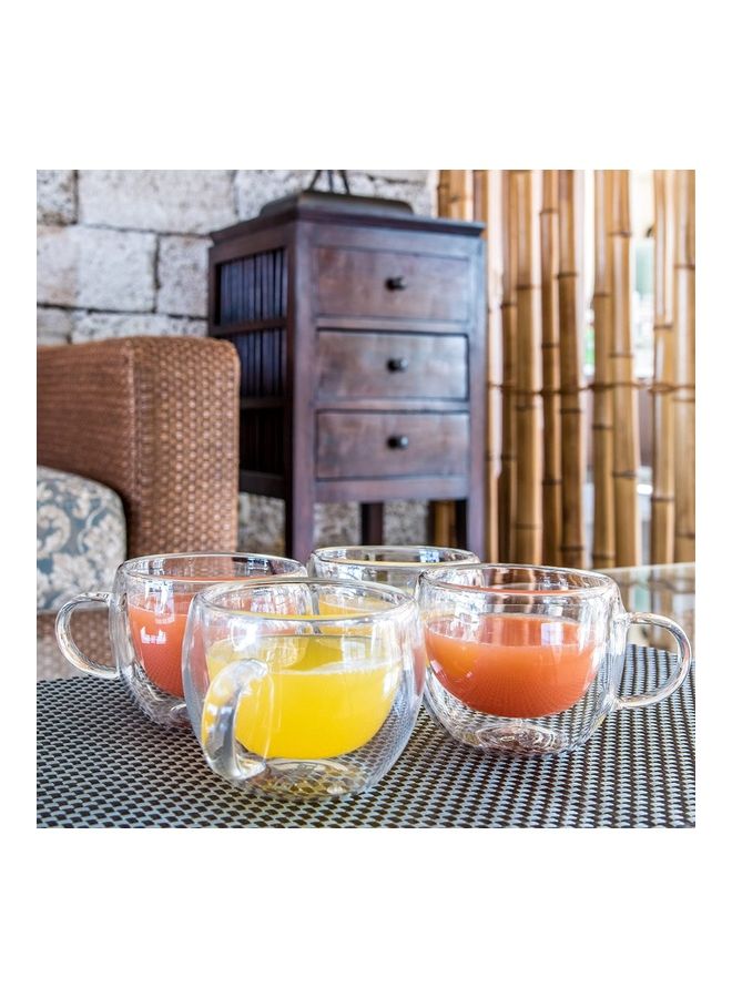 XiuWoo Set Of 4 Double Wall Glass Cups Clear 230mm - Image 3