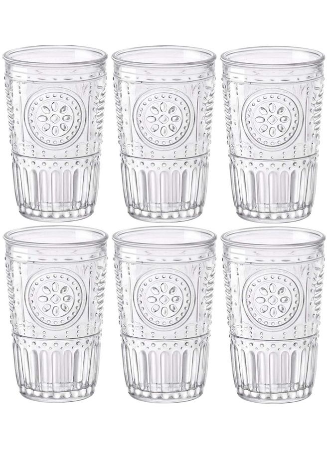 XiuWoo Set Of 6 Glass Tumblers Clear