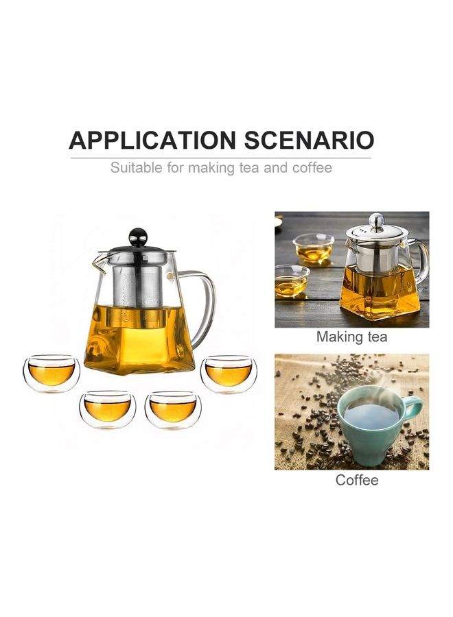 XiuWoo Tea Pot With Infuser With 4 Tea Cups Clear  - Image 4