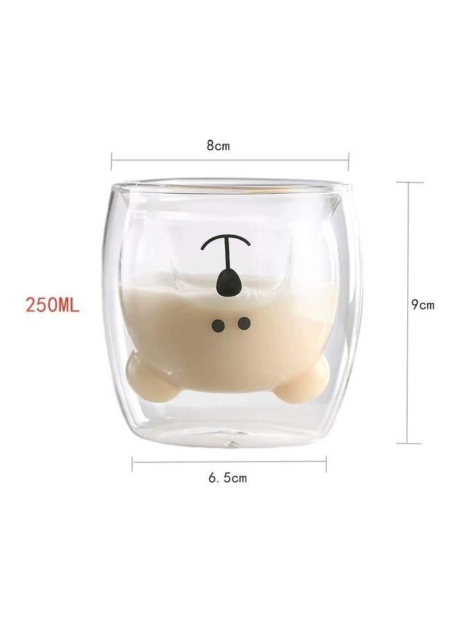 XiuWoo Cute Bear Shape Double Wall Insulated Glass Cup Clear  - Image 2