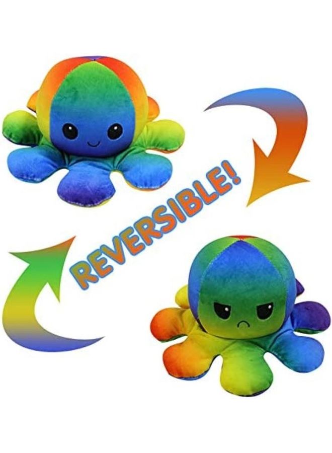 شو وو دمية أخطبوط قلاب بوجهين مكونة من قطعة واحدة 20سم