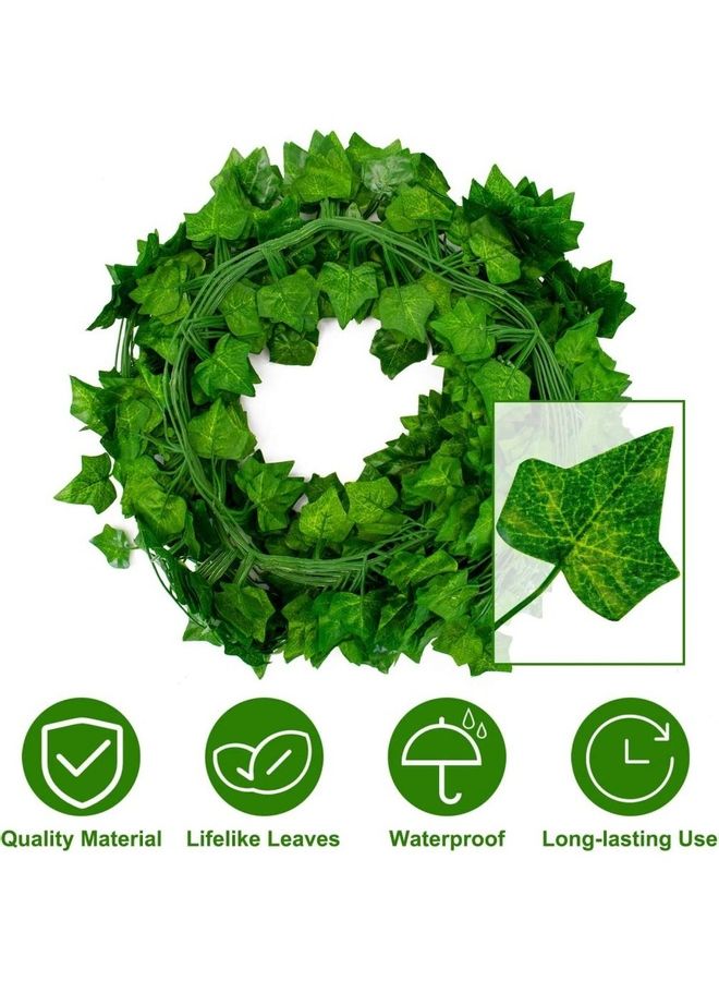 XiuWoo 12-Piece Artificial Hanging Ivy Leaves multicolour 230cm  - Image 4