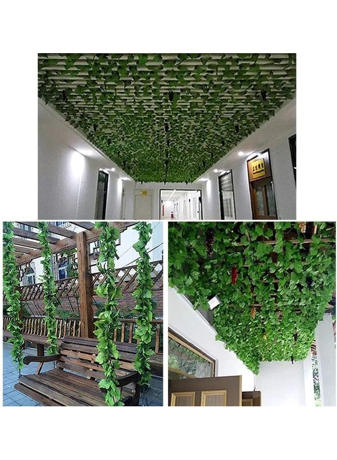 XiuWoo 12-Piece Artificial Hanging Ivy Leaves multicolour 230cm  - Image 3