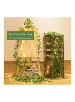 XiuWoo 12-Piece Artificial Hanging Ivy Leaves multicolour 230cm  - Image 5