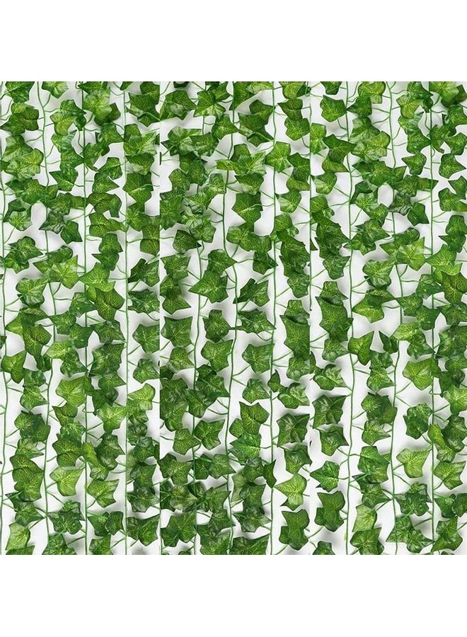 XiuWoo 12-Piece Artificial Hanging Ivy Leaves multicolour 230cm  - Image 1