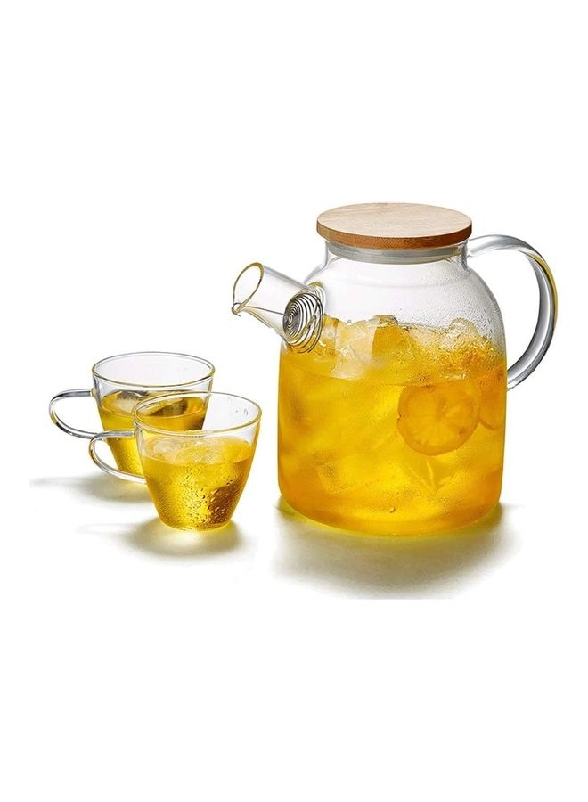 XiuWoo Heat Resistant Glass Teapot Set Clear 1500ml - Image 1