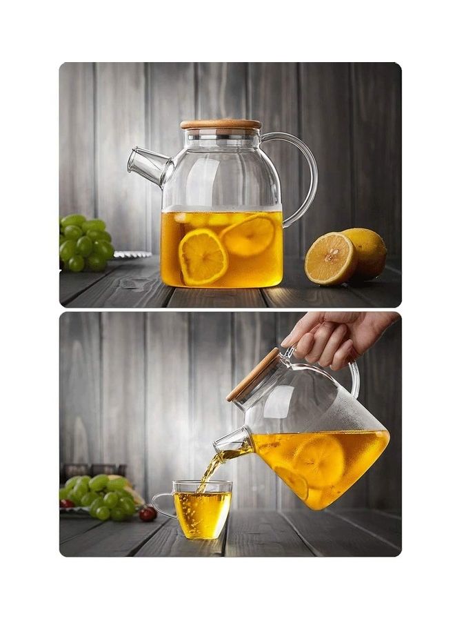 XiuWoo Heat Resistant Glass Teapot Set Clear 1500ml - Image 3