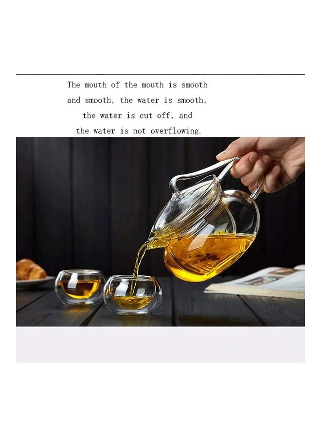 XiuWoo Heat Resistant Glass Teapot Set Clear 450ml - Image 4