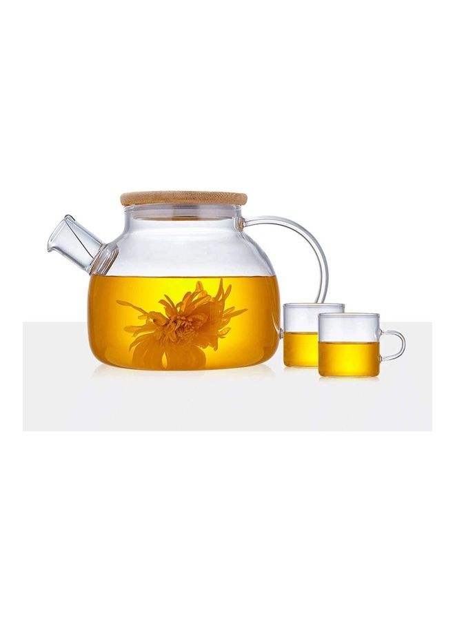 XiuWoo Heat Resistant Glass Teapot Set Clear 1000ml - Image 1