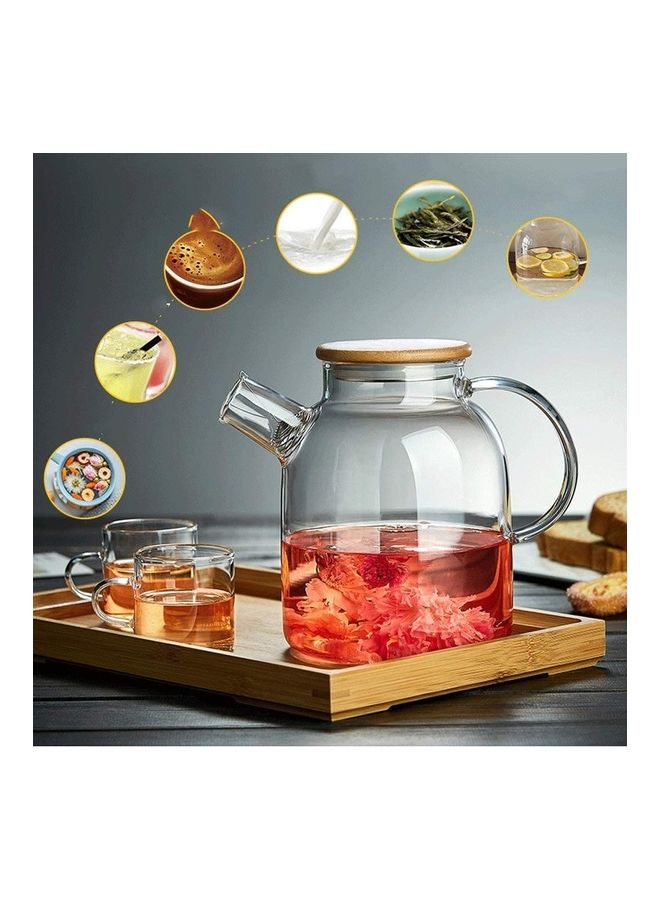 XiuWoo Heat Resistant Glass Teapot Set Clear 1000ml - Image 3