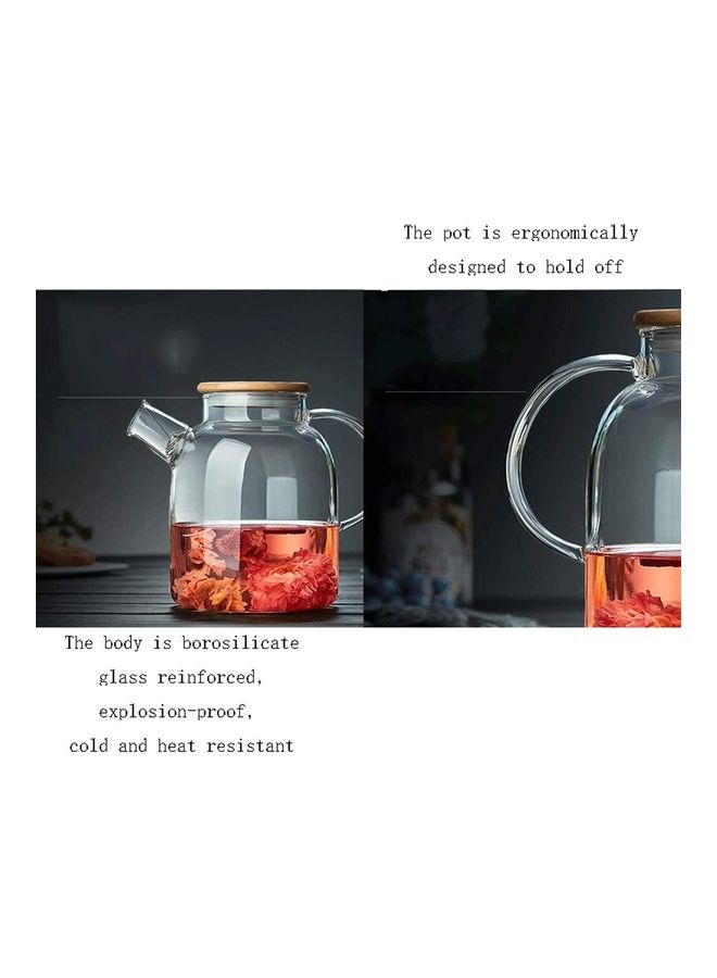 XiuWoo Heat Resistant Glass Teapot Set Clear 1000ml - Image 4