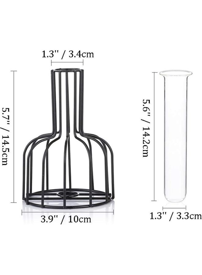 XiuWoo Set Of  2 Metal Flower Test Tube Vase Multicolour one size cm  - Image 5